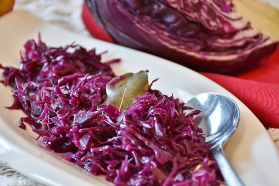Recette de cuisine : Salade chou rouge myrtilles